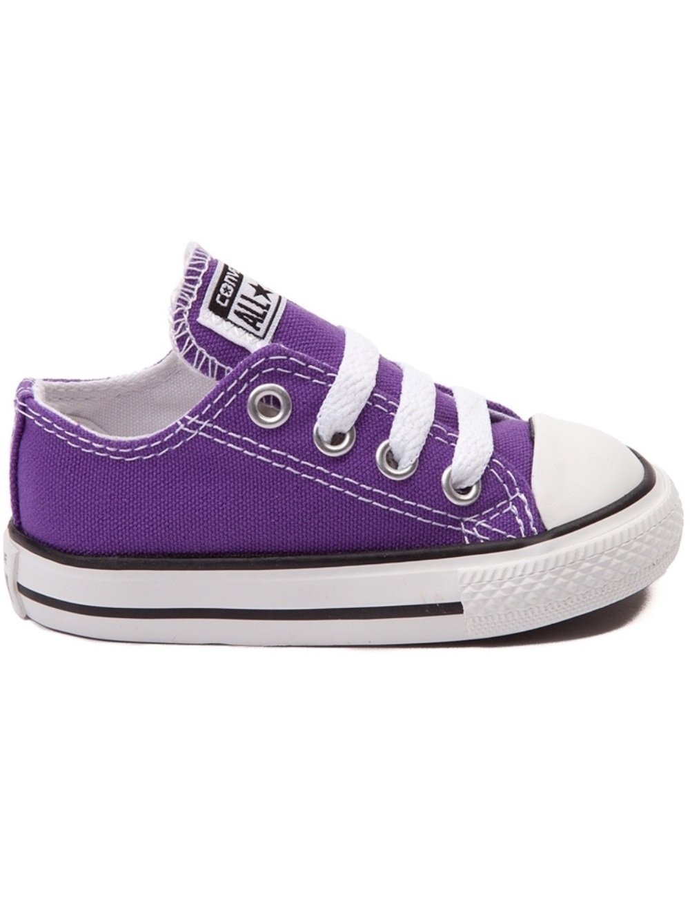 Converse Kids Low Top Sneaker - Purple and White h